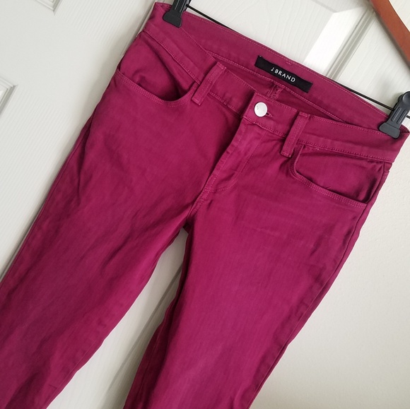 J Brand 25 Berry Color Skinny Jean Short Length - Picture 2 of 6